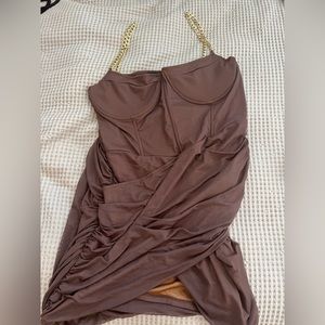Brown mini dress